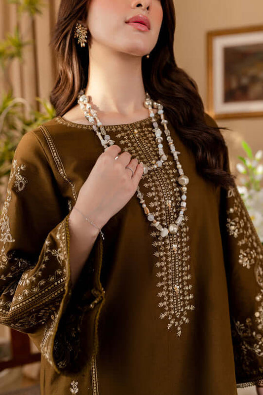 Embroidered Dhanak Unstitched 2PC Set | RJ6072 - Bint Ayesha