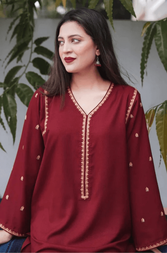 Embroidered Dhanak Unstitched 3PC Set | FS3023 - Bint Ayesha
