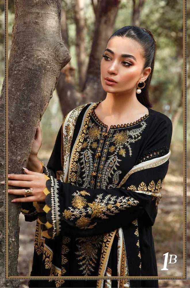 Embroidered Dhanak Unstitched 3PC Set | FS3024 - Bint Ayesha