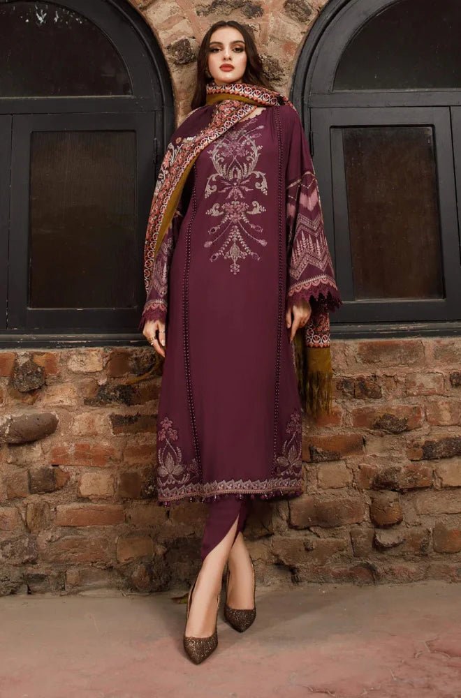 Embroidered Dhanak Unstitched 3PC Set | FS3028 - Bint Ayesha