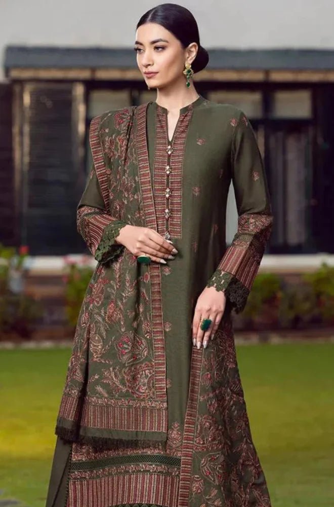 Embroidered Dhanak Unstitched 3PC Set | FS3042 - Bint Ayesha