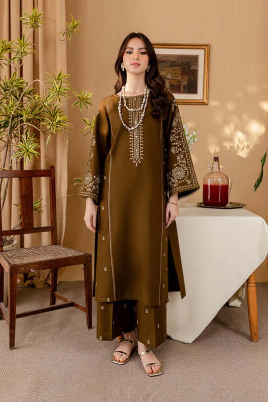 Embroidered Dhanak Unstitched 2PC Set | RJ6072 - Bint Ayesha