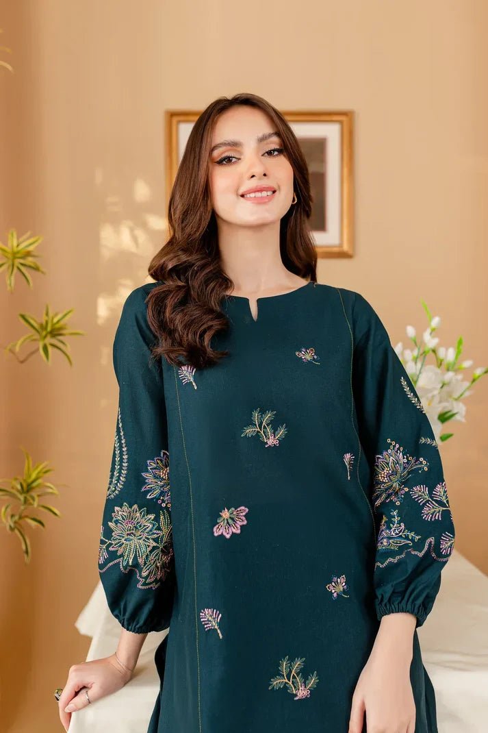 Embroidered Dhanak Unstitched 2PC Set | SC1022 - Bint Ayesha