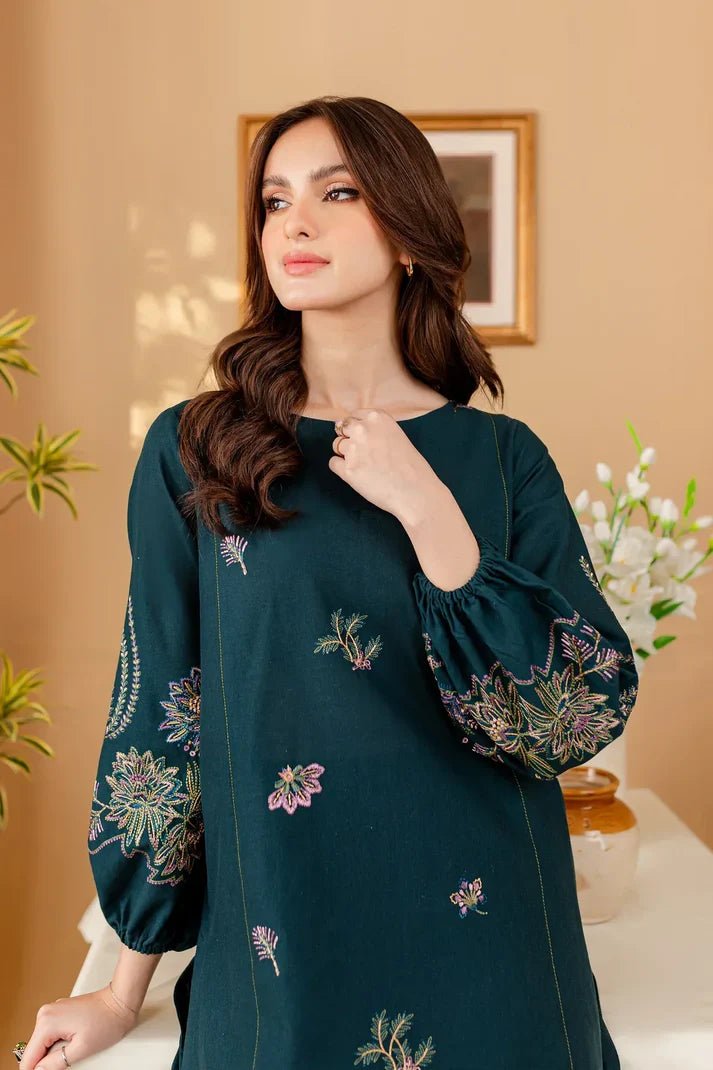 Embroidered Dhanak Unstitched 2PC Set | SC1022 - Bint Ayesha