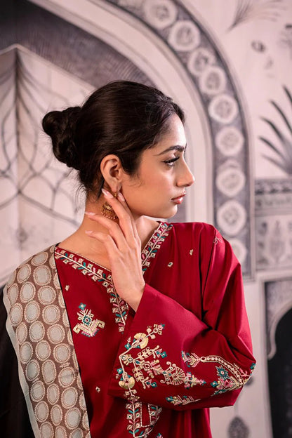 Embroidered Dhanak Unstitched 3PC Set | FS3013 - Bint Ayesha