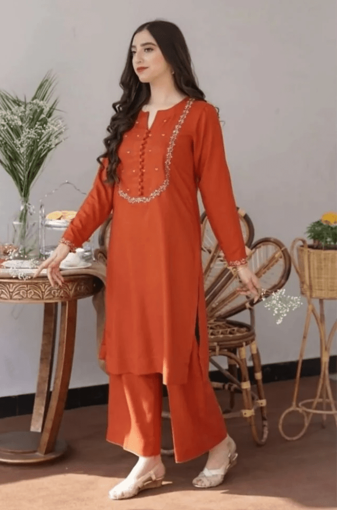 Embroidered Dhanak Unstitched 3PC Set | FS3018 - Bint Ayesha