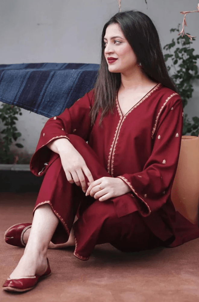 Embroidered Dhanak Unstitched 3PC Set | FS3023 - Bint Ayesha