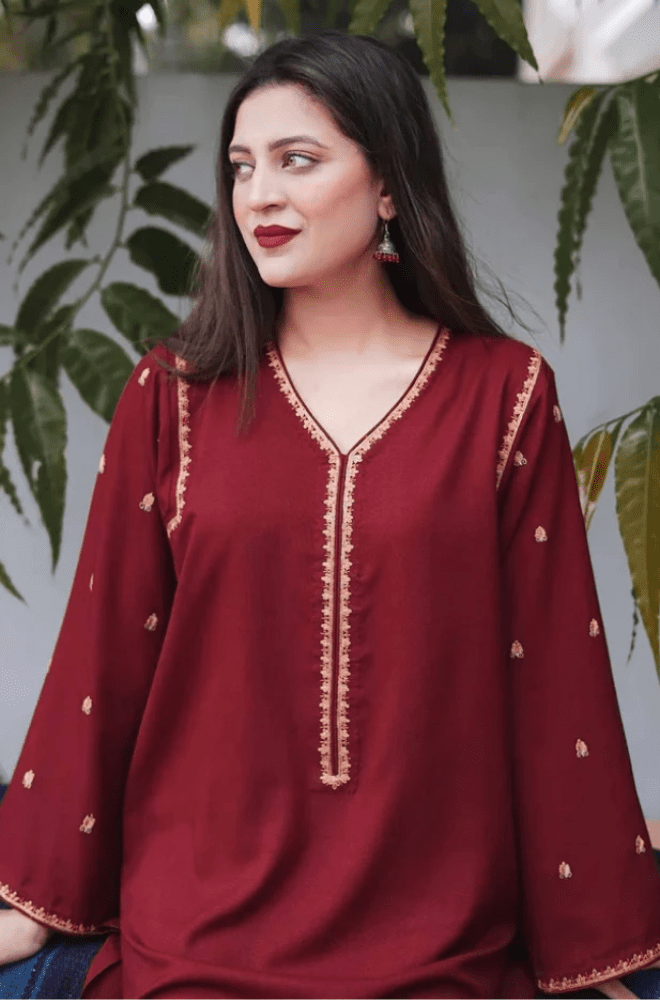 Embroidered Dhanak Unstitched 3PC Set | FS3023 - Bint Ayesha