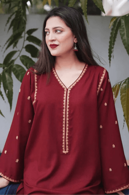 Embroidered Dhanak Unstitched 3PC Set | FS3023 - Bint Ayesha