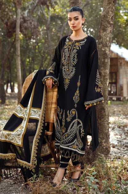 Embroidered Dhanak Unstitched 3PC Set | FS3024 - Bint Ayesha
