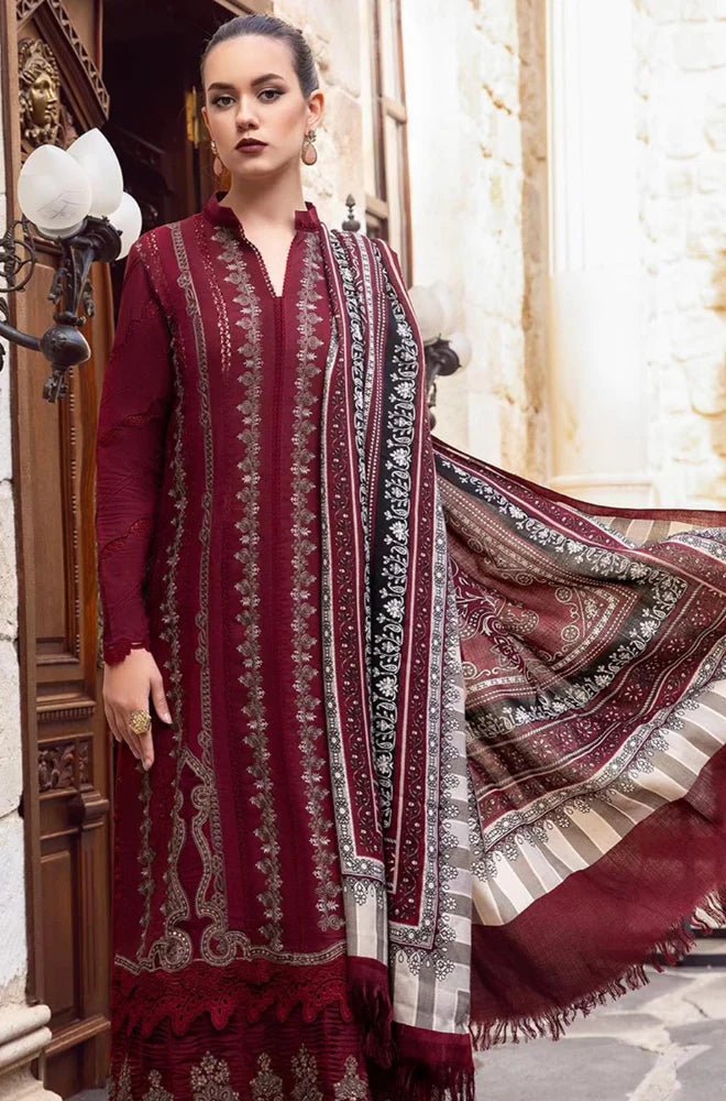 Embroidered Dhanak Unstitched 3PC Set | FS3025 - Bint Ayesha