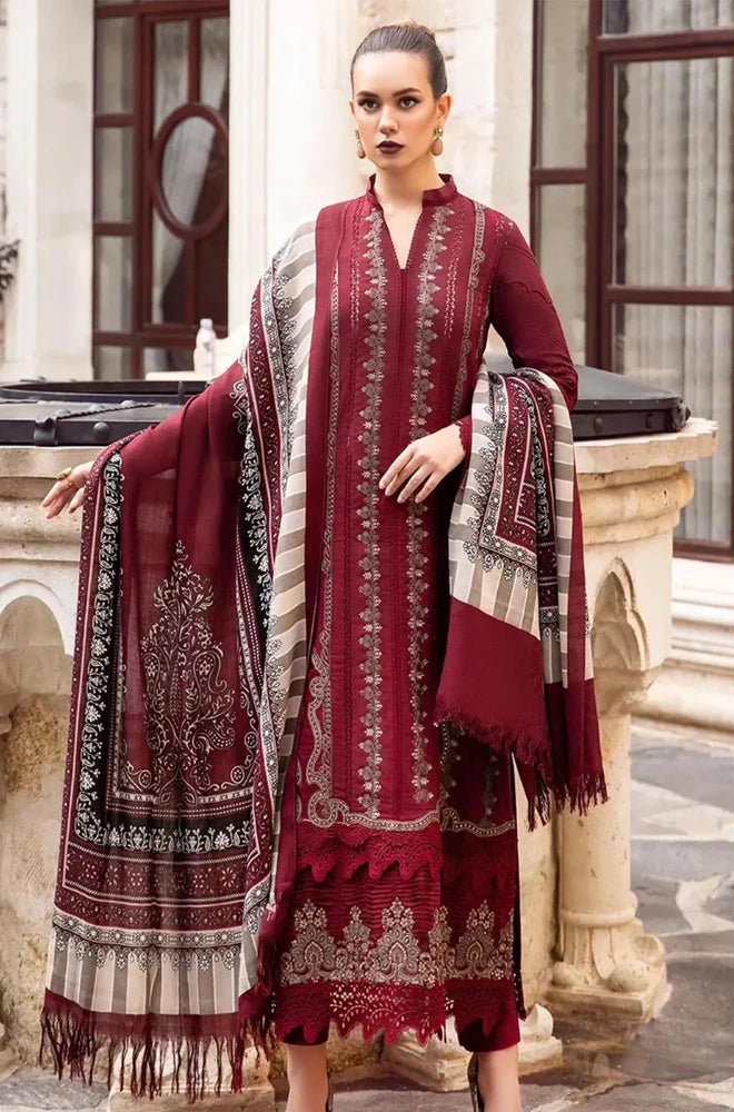 Embroidered Dhanak Unstitched 3PC Set | FS3025 - Bint Ayesha