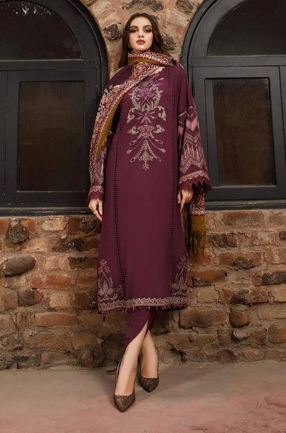 Embroidered Dhanak Unstitched 3PC Set | FS3028 - Bint Ayesha