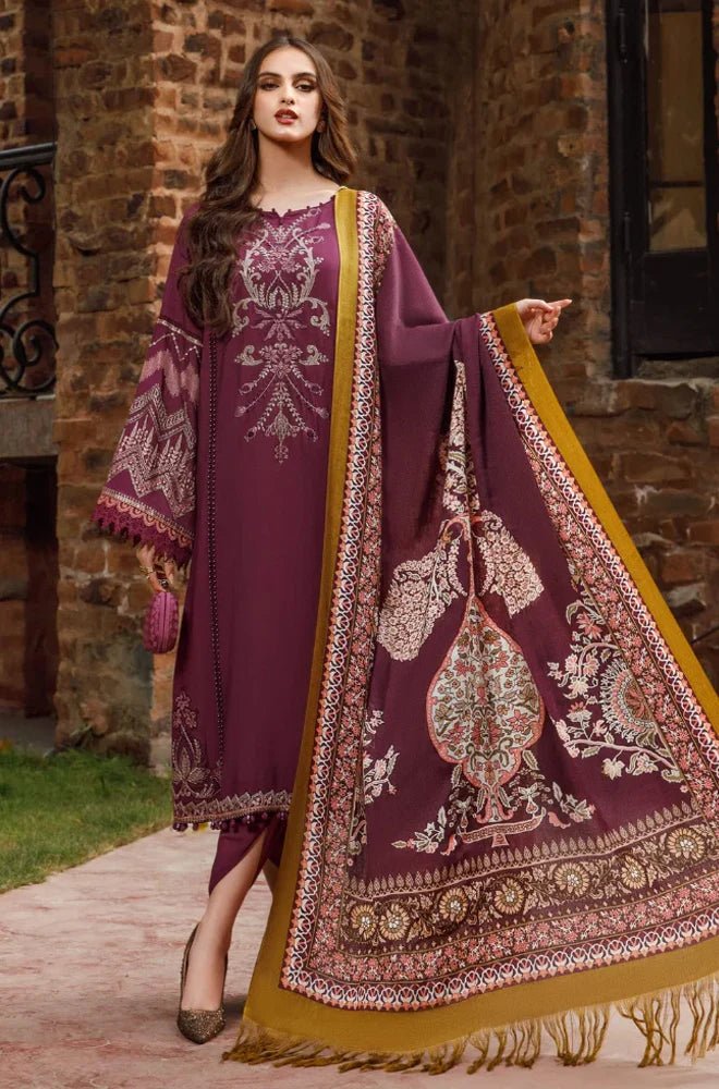 Embroidered Dhanak Unstitched 3PC Set | FS3028 - Bint Ayesha