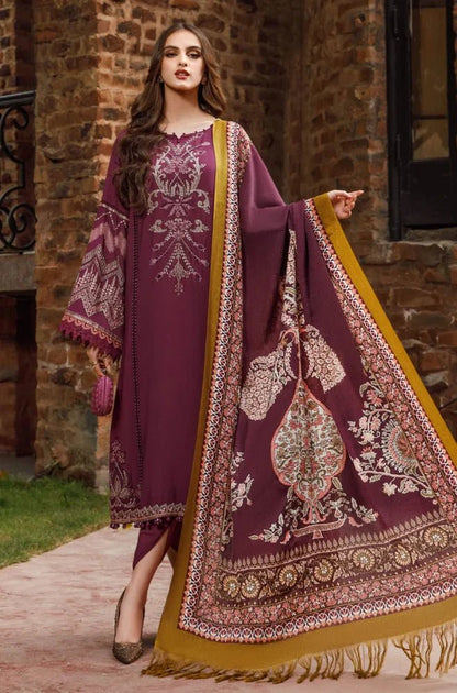 Embroidered Dhanak Unstitched 3PC Set | FS3028 - Bint Ayesha