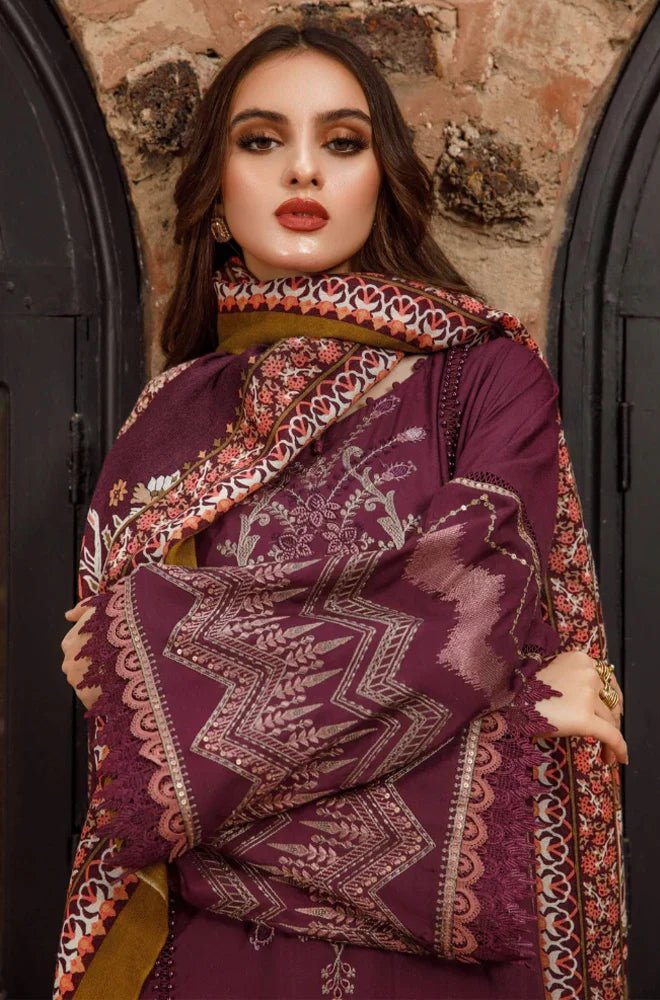 Embroidered Dhanak Unstitched 3PC Set | FS3028 - Bint Ayesha