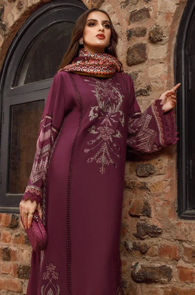 Embroidered Dhanak Unstitched 3PC Set | FS3028 - Bint Ayesha