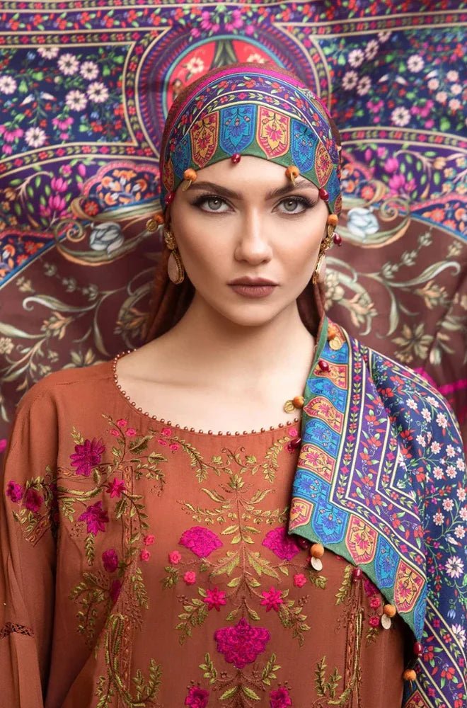 Embroidered Dhanak Unstitched 3PC Set | FS3029 - Bint Ayesha