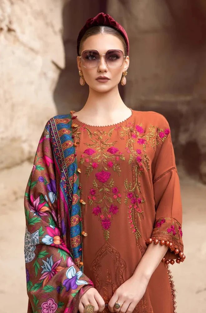 Embroidered Dhanak Unstitched 3PC Set | FS3029 - Bint Ayesha