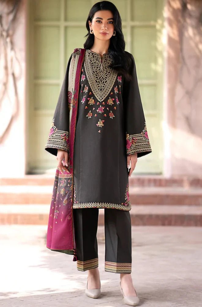 Embroidered Dhanak Unstitched 3PC Set | FS3031 - Bint Ayesha
