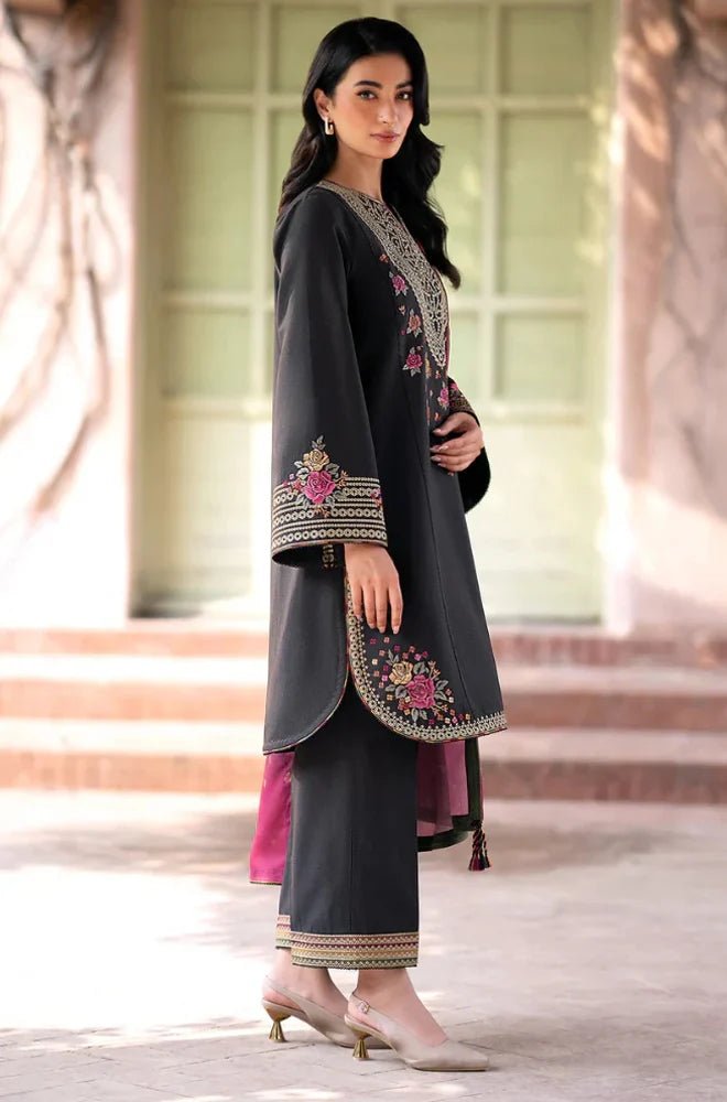 Embroidered Dhanak Unstitched 3PC Set | FS3031 - Bint Ayesha