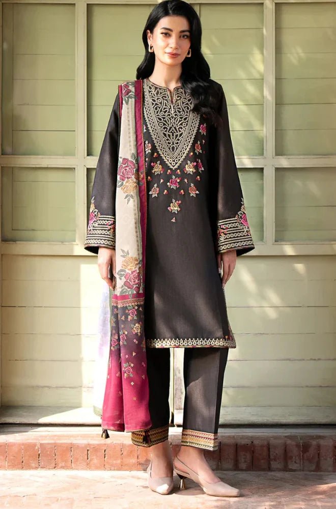 Embroidered Dhanak Unstitched 3PC Set | FS3031 - Bint Ayesha
