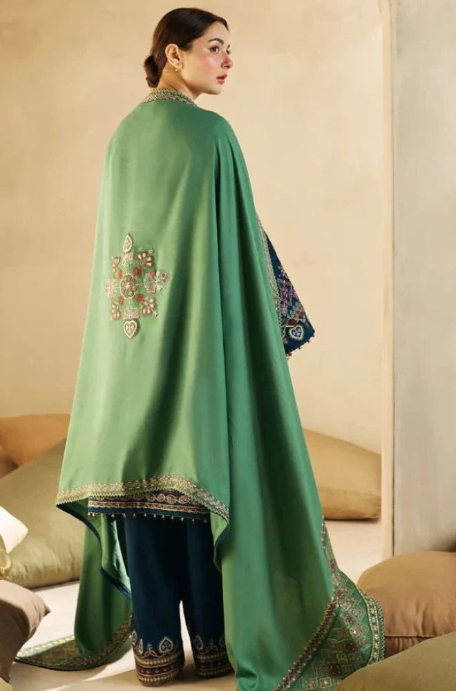 Embroidered Dhanak Unstitched 3PC Set | FS3034 - Bint Ayesha