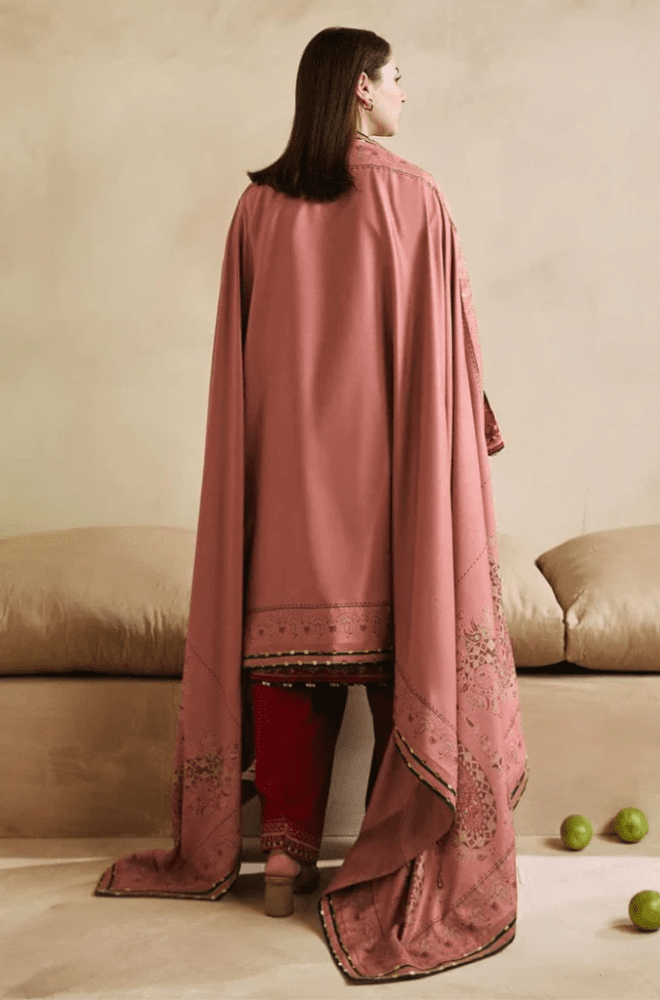 Embroidered Dhanak Unstitched 3PC Set | FS3035 - Bint Ayesha