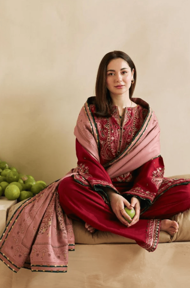 Embroidered Dhanak Unstitched 3PC Set | FS3035 - Bint Ayesha