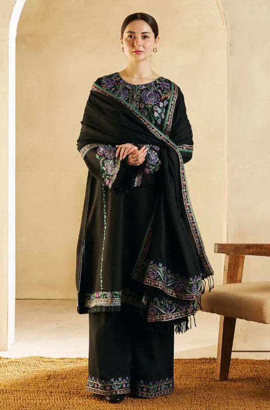 Embroidered Dhanak Unstitched 3PC Set | FS3036 - Bint Ayesha