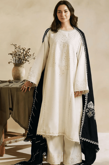 Embroidered Dhanak Unstitched 3PC Set | FS3037 - Bint Ayesha