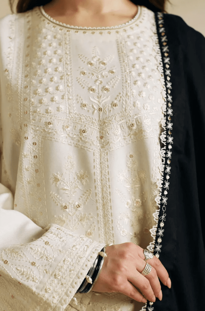 Embroidered Dhanak Unstitched 3PC Set | FS3037 - Bint Ayesha