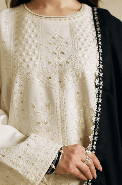 Embroidered Dhanak Unstitched 3PC Set | FS3037 - Bint Ayesha