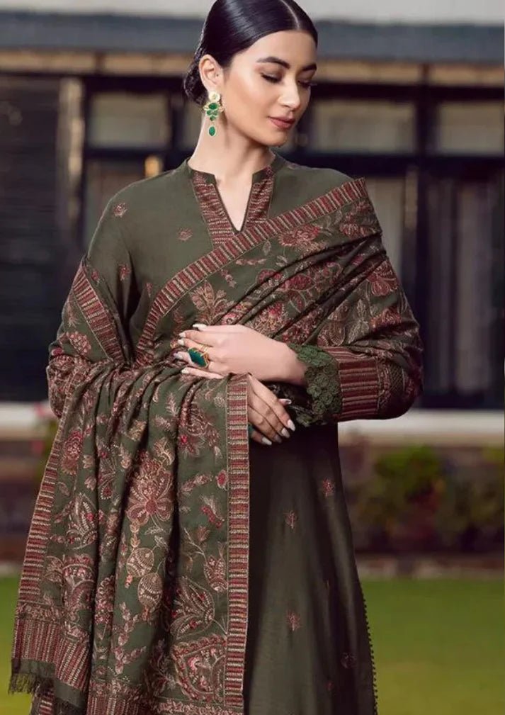 Embroidered Dhanak Unstitched 3PC Set | FS3042 - Bint Ayesha