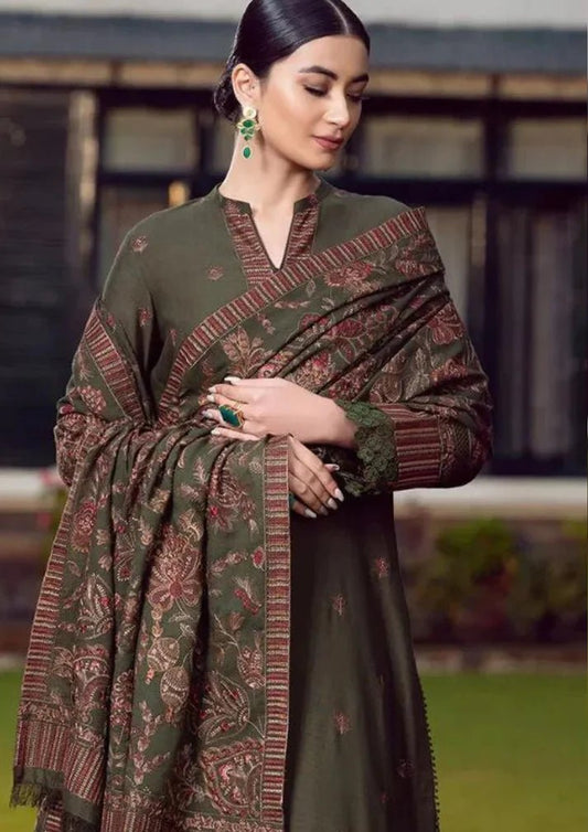 Embroidered Dhanak Unstitched 3PC Set | FS3042 - Bint Ayesha