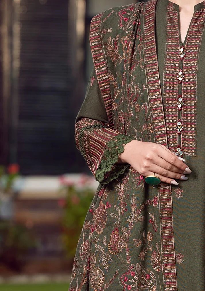 Embroidered Dhanak Unstitched 3PC Set | FS3042 - Bint Ayesha