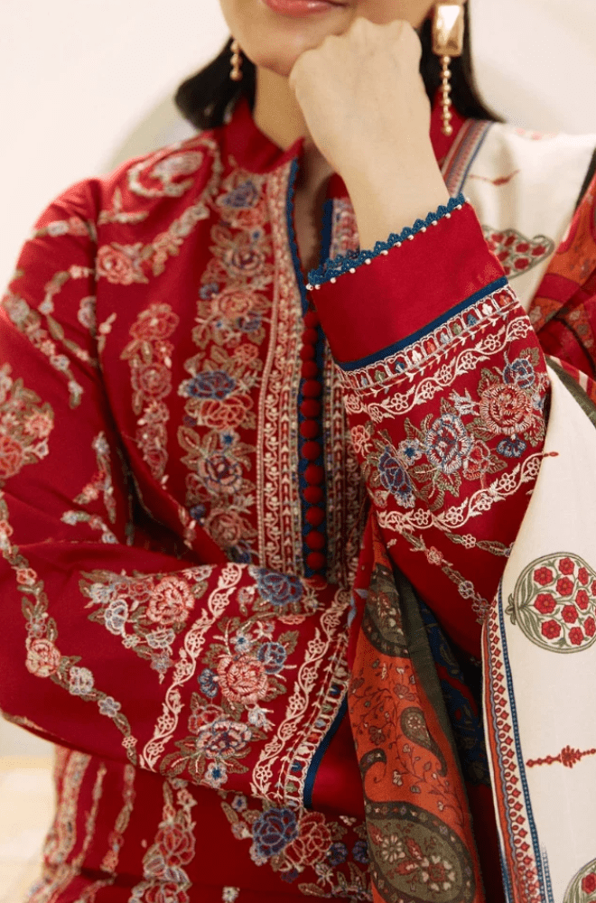 Embroidered Dhanak Unstitched 3PC Set | FS3045 - Bint Ayesha