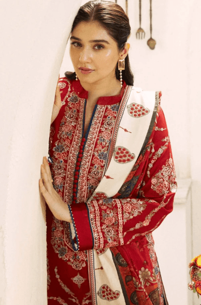 Embroidered Dhanak Unstitched 3PC Set | FS3045 - Bint Ayesha