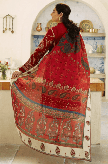 Embroidered Dhanak Unstitched 3PC Set | FS3045 - Bint Ayesha