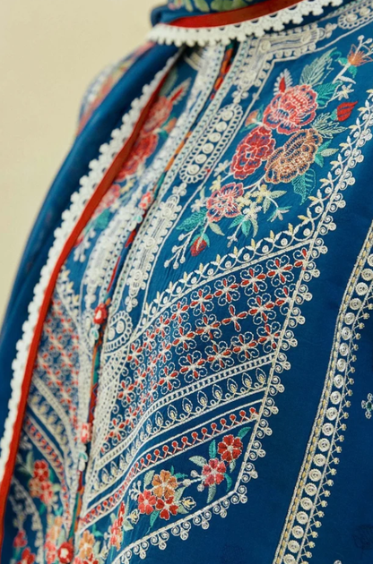 Embroidered Dhanak Unstitched 3PC Set | FS3046 - Bint Ayesha