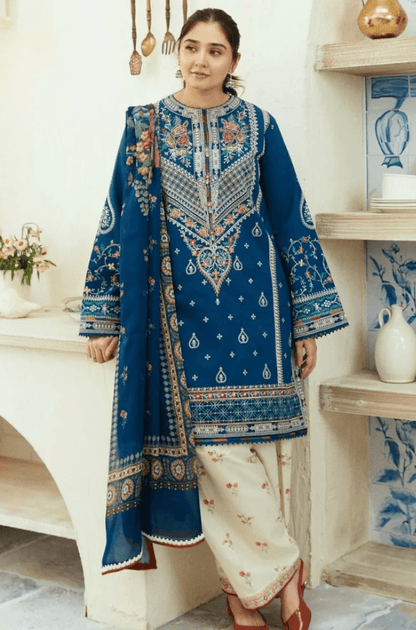 Embroidered Dhanak Unstitched 3PC Set | FS3046 - Bint Ayesha