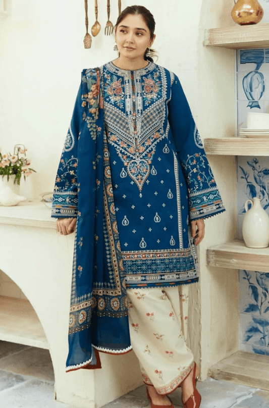 Embroidered Dhanak Unstitched 3PC Set | FS3046 - Bint Ayesha
