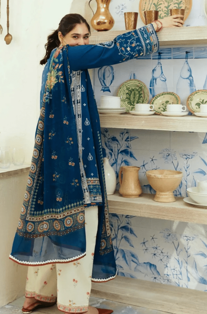 Embroidered Dhanak Unstitched 3PC Set | FS3046 - Bint Ayesha