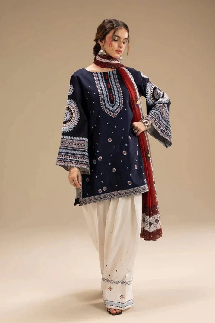 Embroidered Dhanak Unstitched 3PC Set | FS3071 - Bint Ayesha