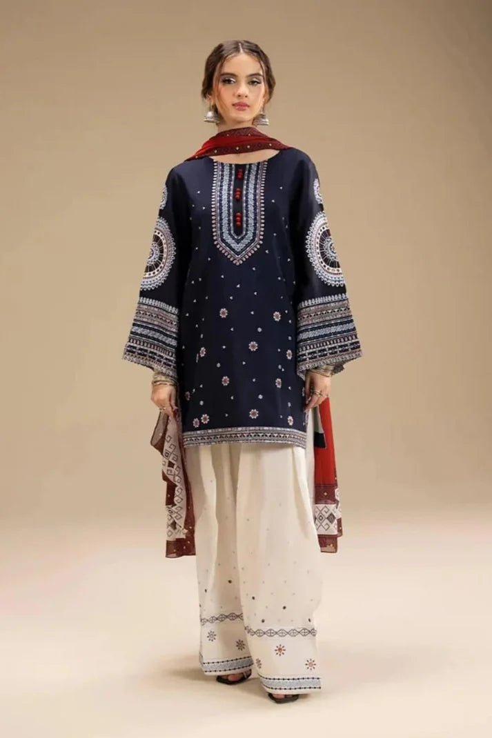 Embroidered Dhanak Unstitched 3PC Set | FS3071 - Bint Ayesha