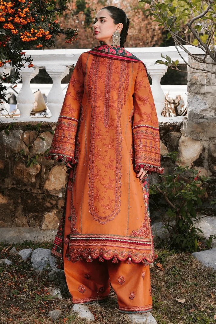 Embroidered Dhanak Unstitched 3PC Set | FS3073 - Bint Ayesha