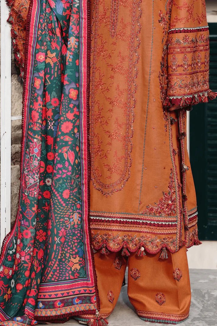 Embroidered Dhanak Unstitched 3PC Set | FS3073 - Bint Ayesha