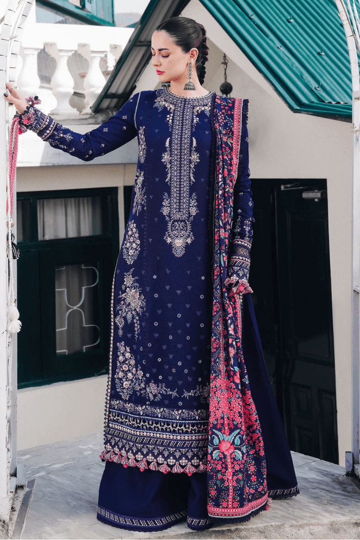 Embroidered Dhanak Unstitched 3PC Set | FS3074 - Bint Ayesha