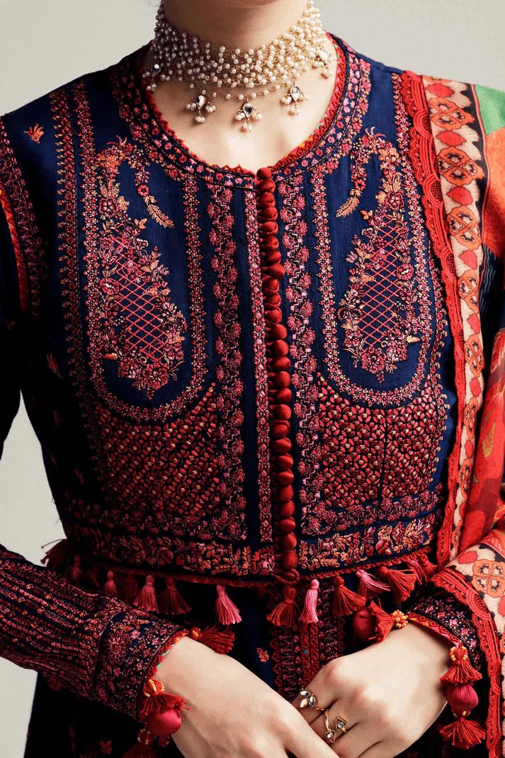 Embroidered Dhanak Unstitched 3PC Set | FS3075 - Bint Ayesha