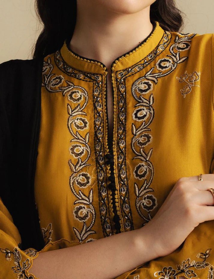 Embroidered Dhanak Unstitched 3PC Set | FS3099 - Bint Ayesha